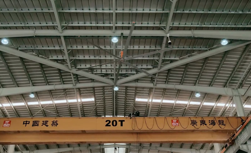 瑞泰風(fēng)成功案例-工業(yè)大風(fēng)扇筑-中國(guó)建筑廠房購(gòu)置大吊扇